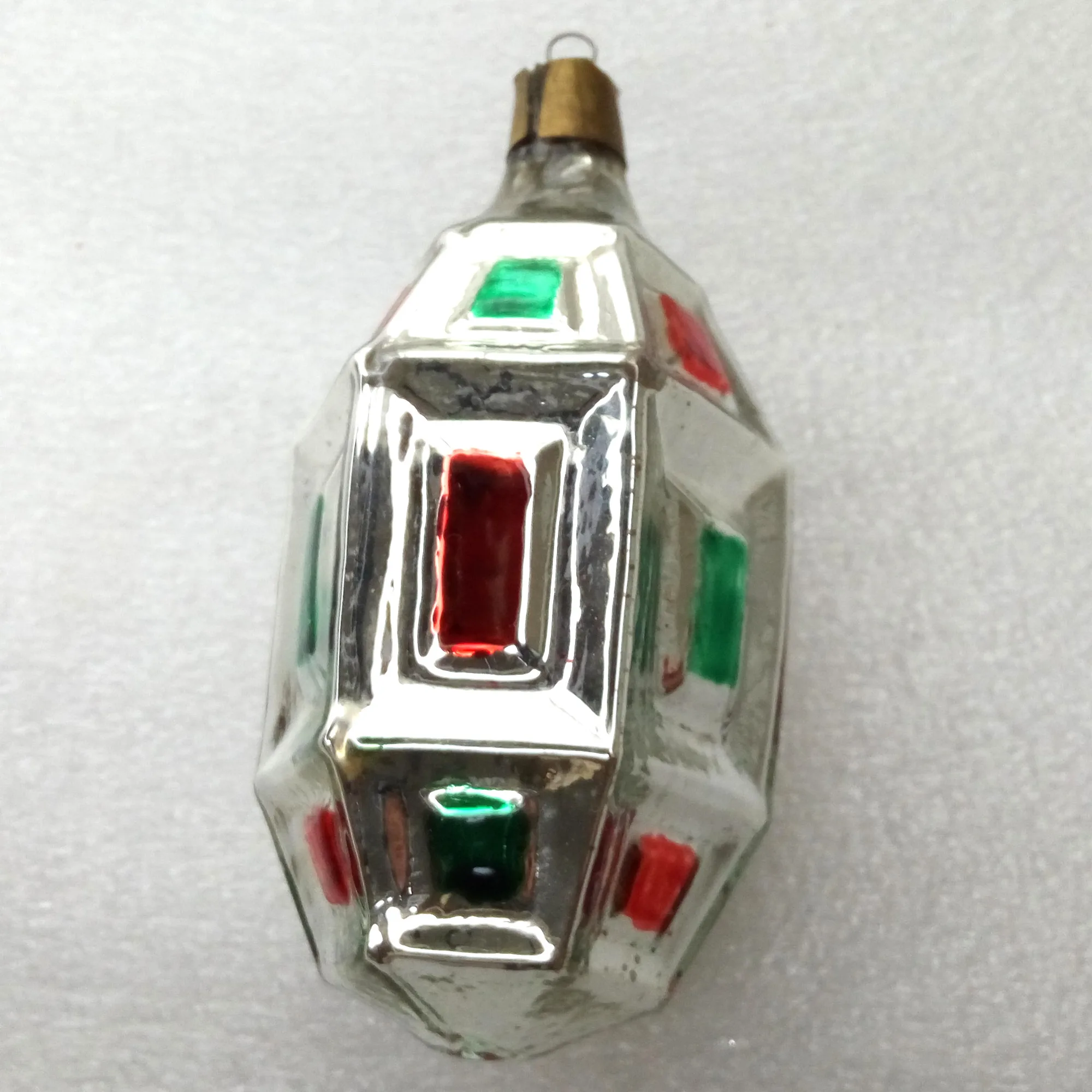 Vintage Silver Glass Christmas Ornament