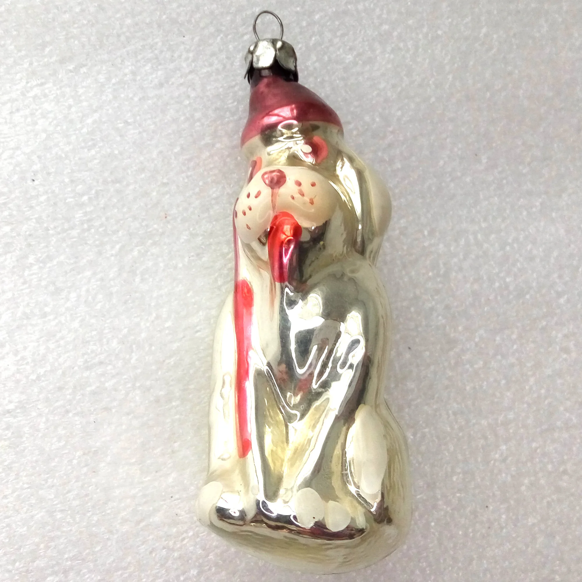 Vintage Glass Christmas Ornament Hunter Dog