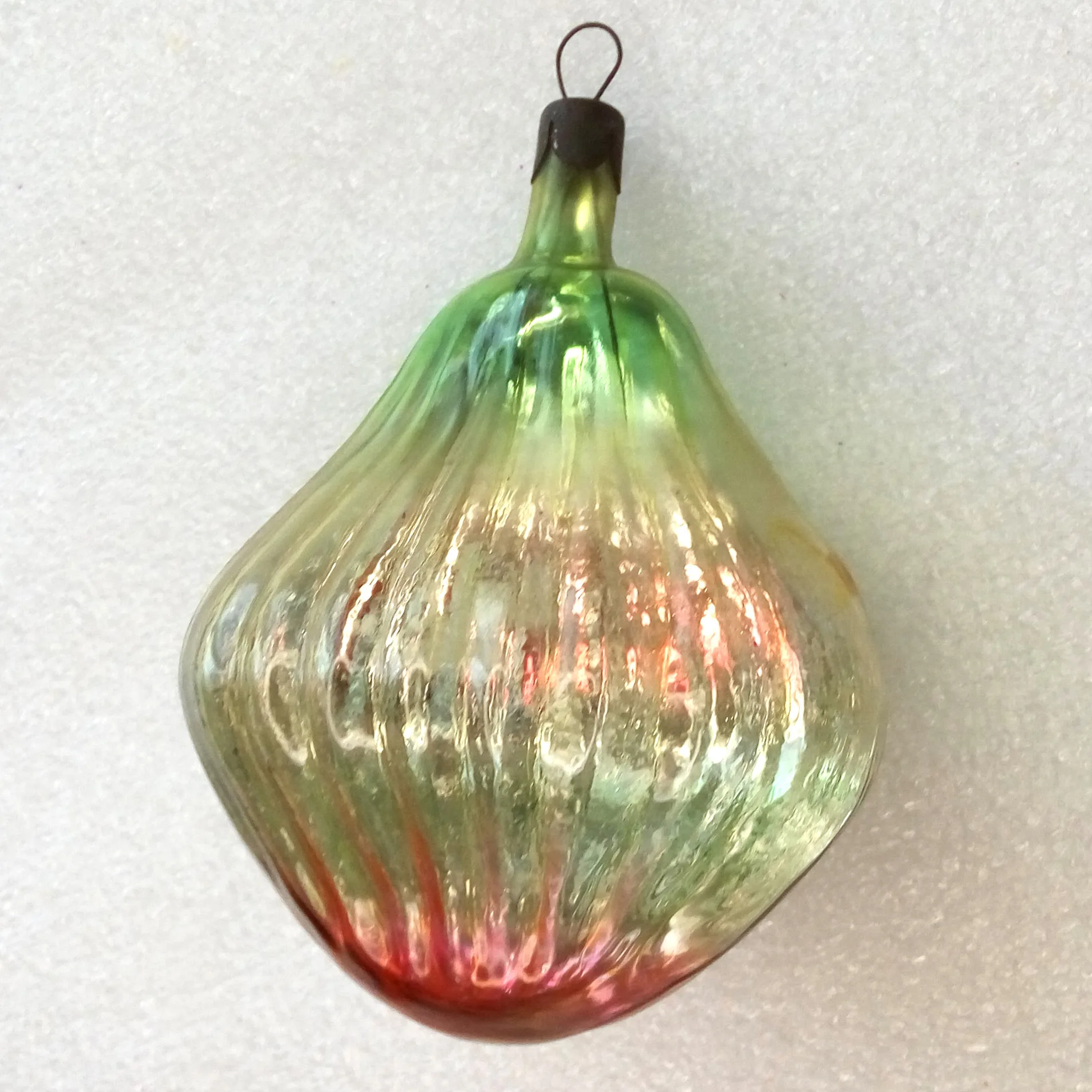 Vintage Ukrainian Glass Christmas Ornament Tree Onion