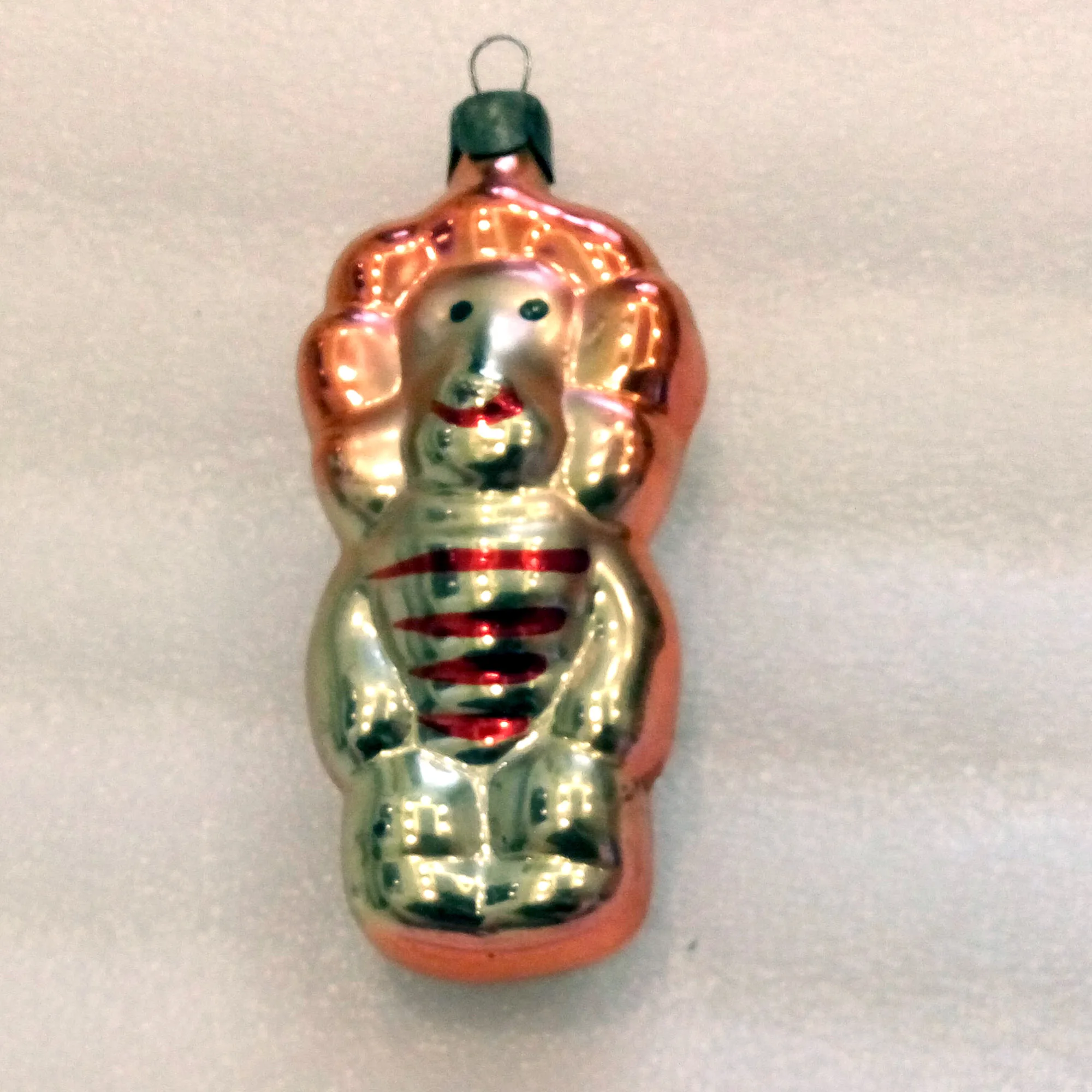 Antique Vintage Ukrainian Glass Christmas Ornament Lion