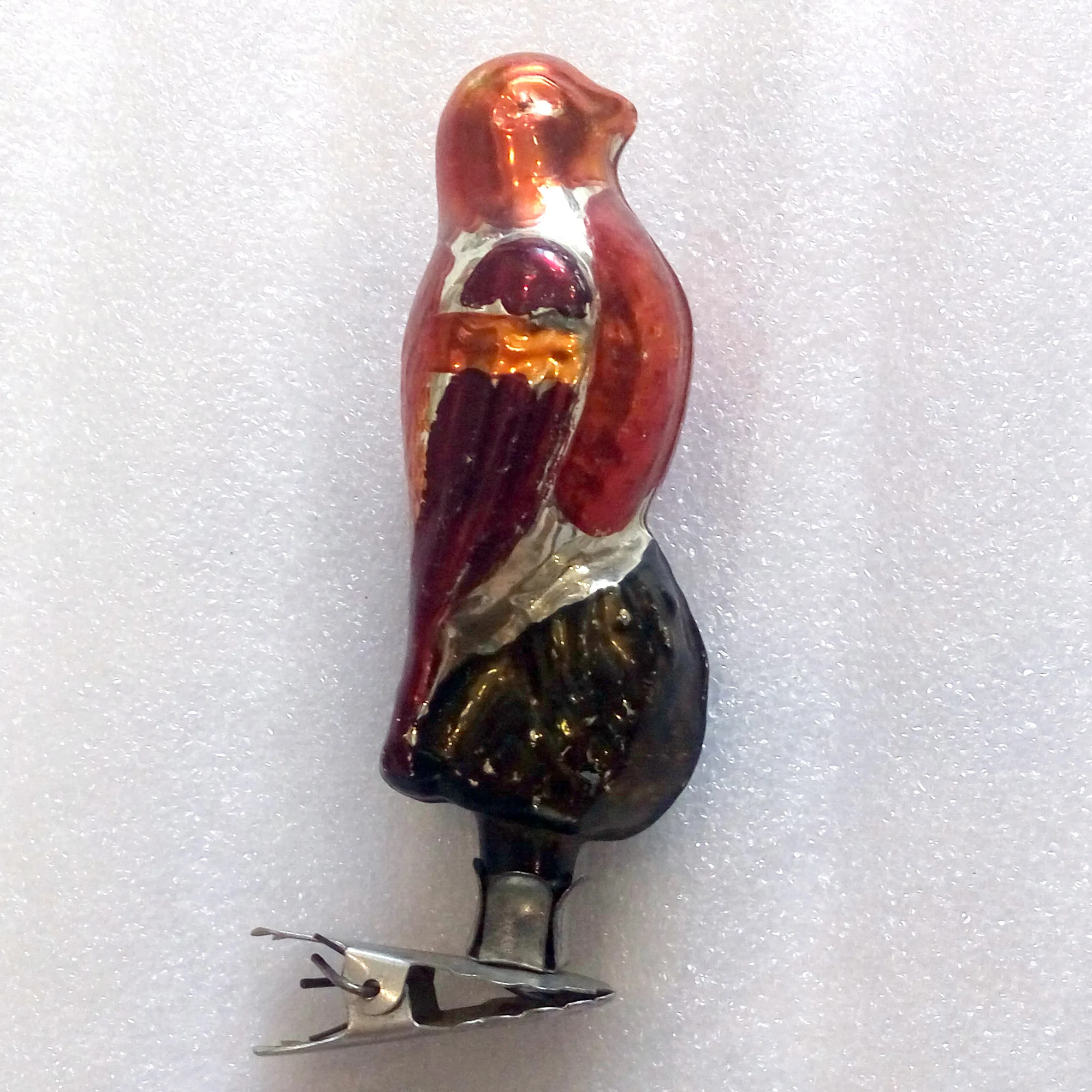 Vintage Glass USSR Christmas Ornament Magic Bird