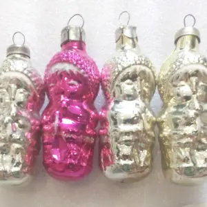 Set of 4 Vintage Ukraine USSR Glass Christmas Ornaments Kids with Flute
