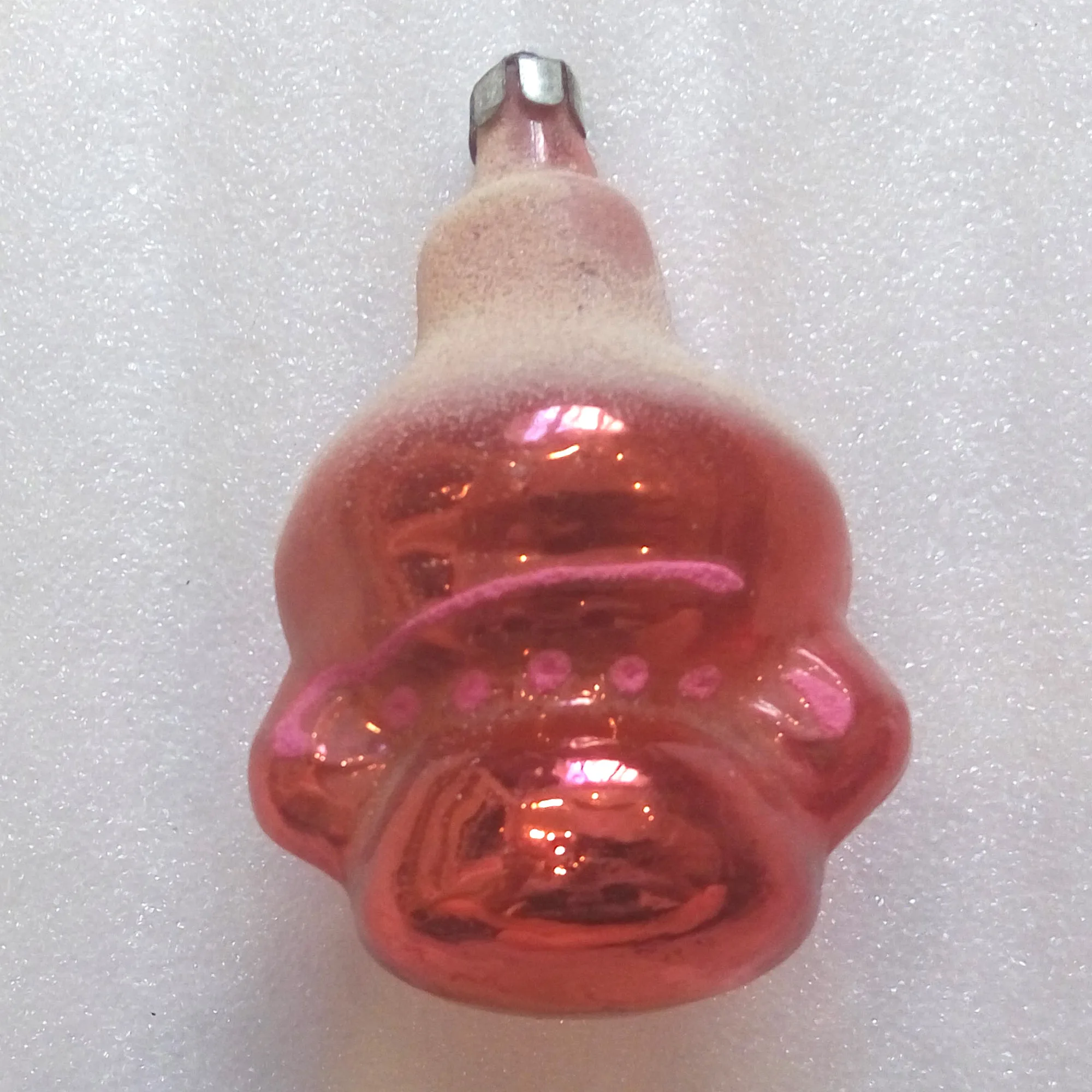Antique Vintage USSR Silver Glass Christmas Tree Ornament