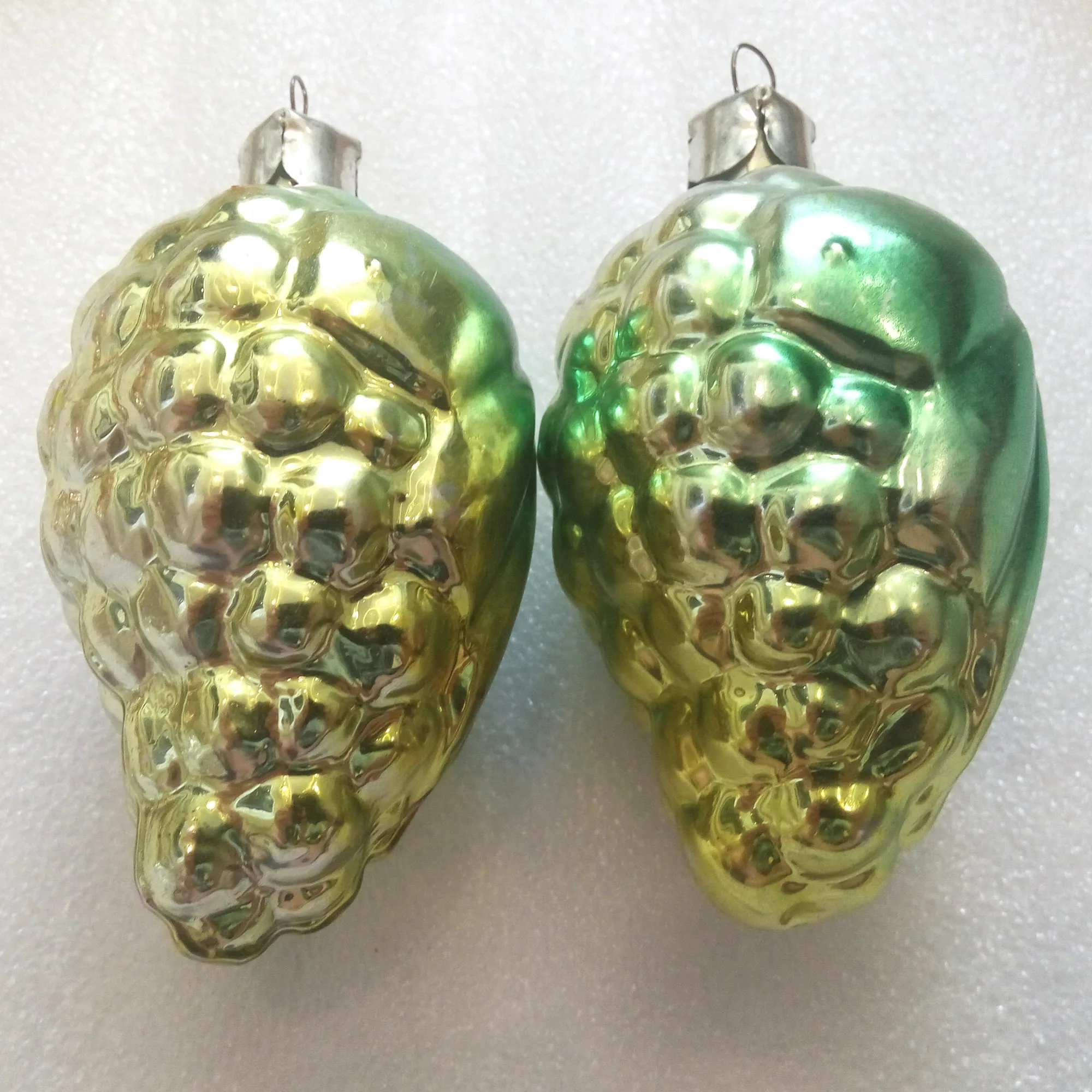 Set of 2 Vintage Ukraine USSR Glass Christmas Ornaments Grape