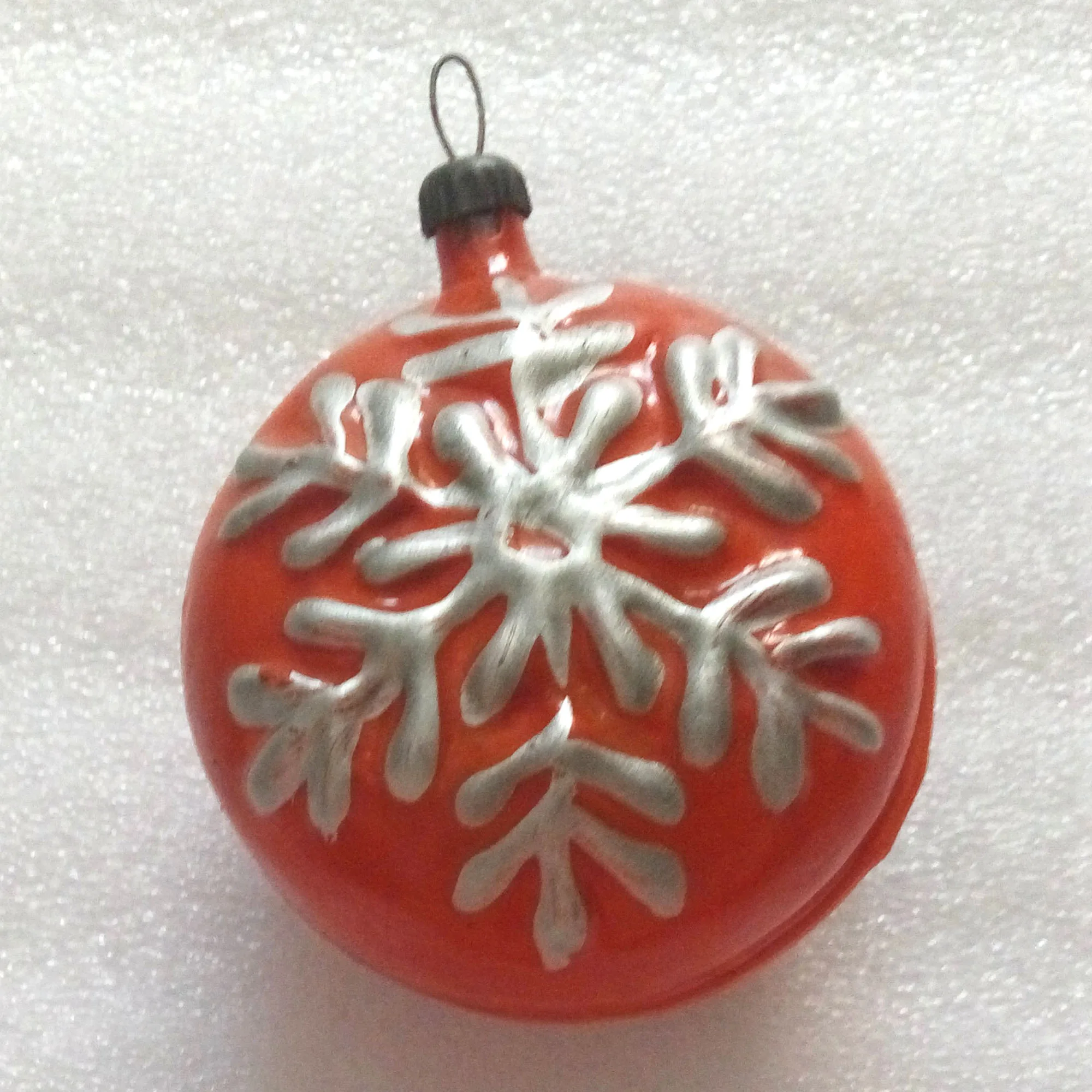 Vintage Ukraine USSR Glass Christmas Ornament Snowflake