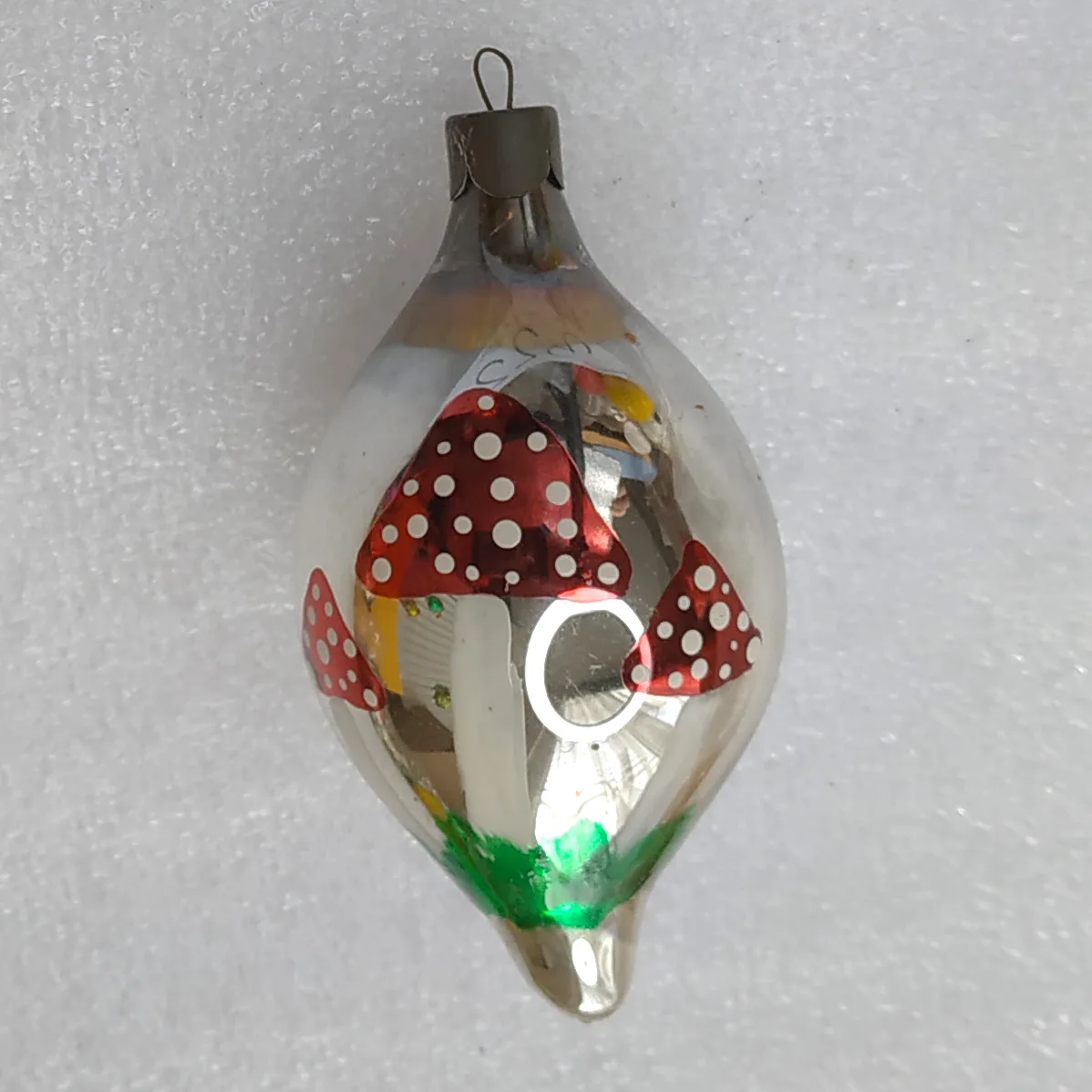 Antique Vintage USSR Mercury Glass Christmas Ornament Mushrooms