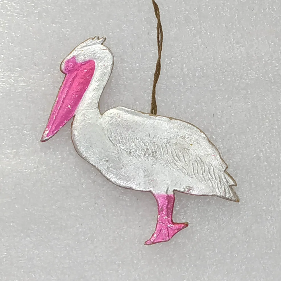 Antique Vintage USSR Dresden Christmas Tree Ornament Pelican