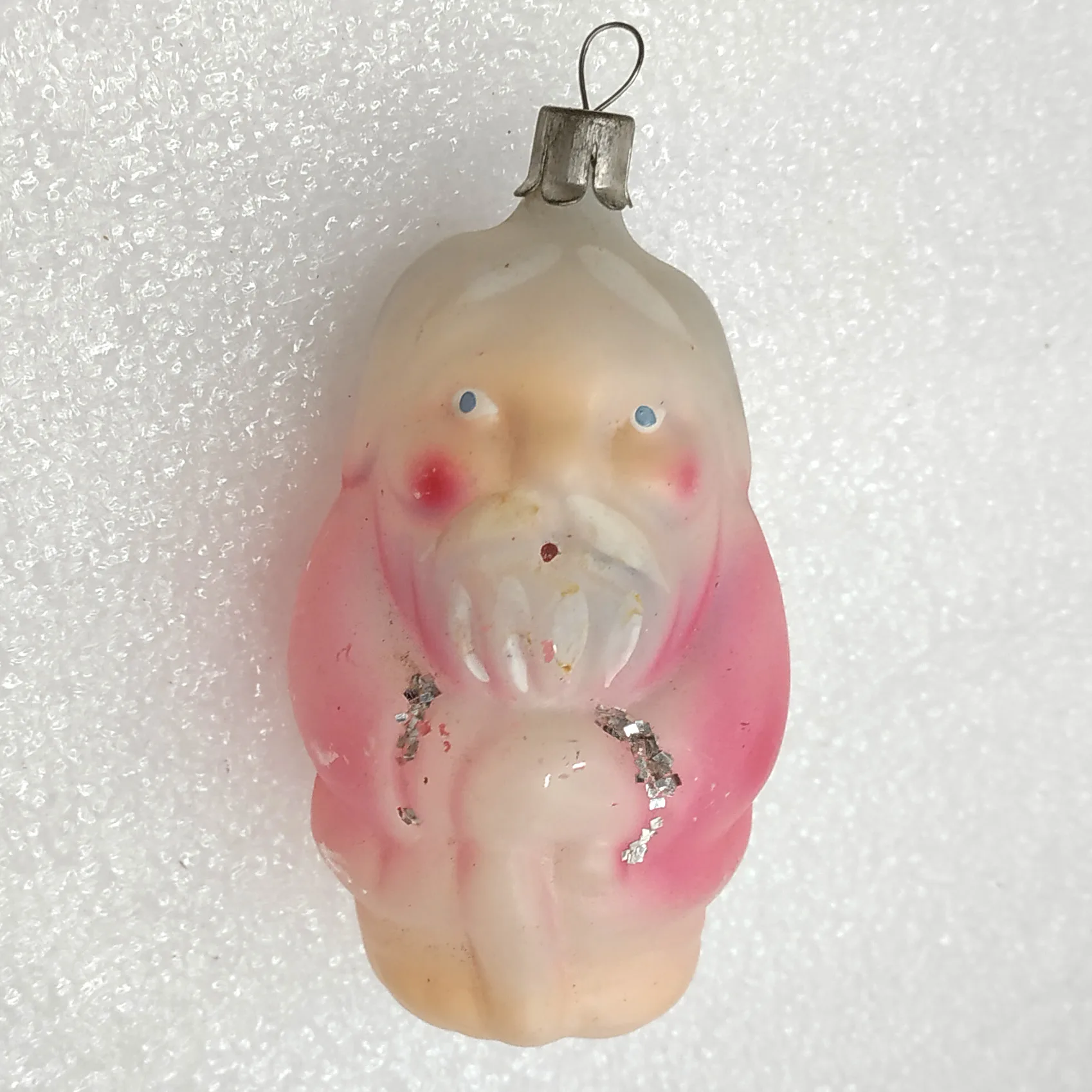 Antique Vintage USSR Glass Christmas Ornament Toy Decor **Old Man Figure Grandfa