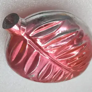 Huge Antique Vintage USSR Glass Christmas Tree Ornament Old Leaf