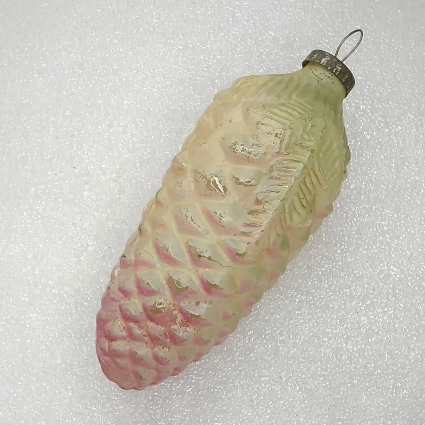 Huge Antique Vintage USSR Glass Christmas Tree Ornament Pinecone