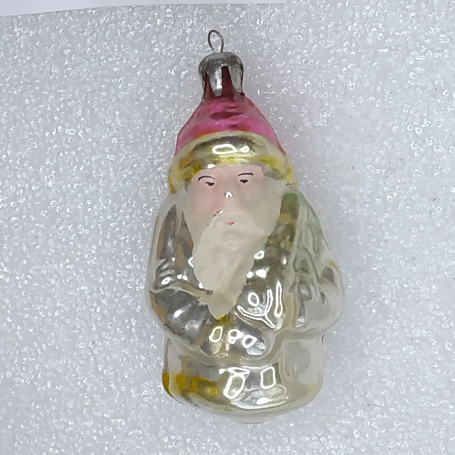 Antique Vintage USSR Glass Christmas Tree Ornament Santa Claus