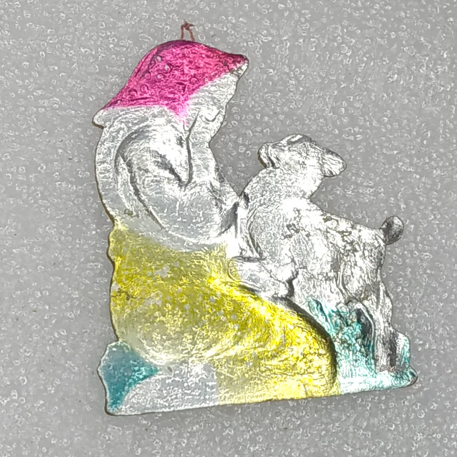 Antique Vintage USSR Dresden Christmas Tree Ornament Alyonushka