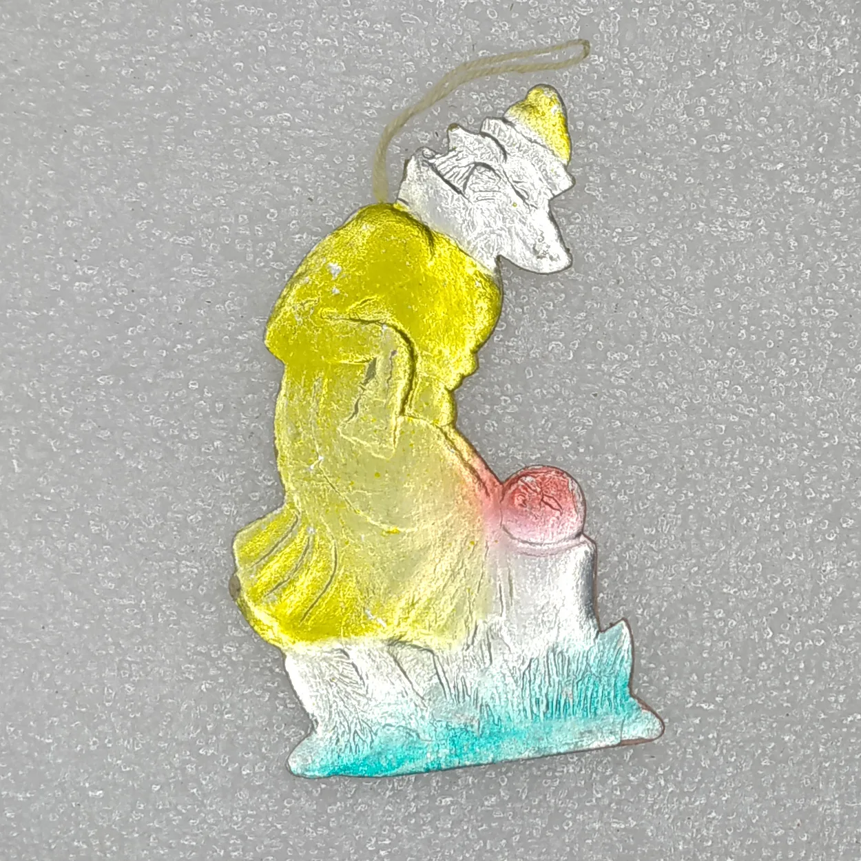 Antique Vintage USSR Dresden Christmas Ornament Kolobok & Wolf