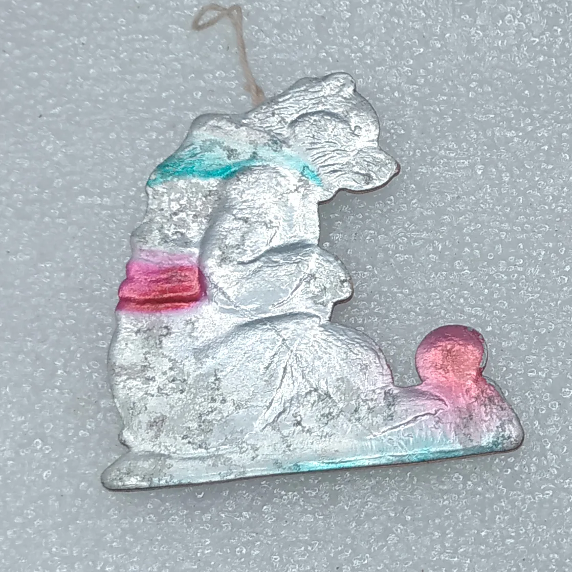 Antique Vintage USSR Dresden Christmas Ornament Kolobok & Bear