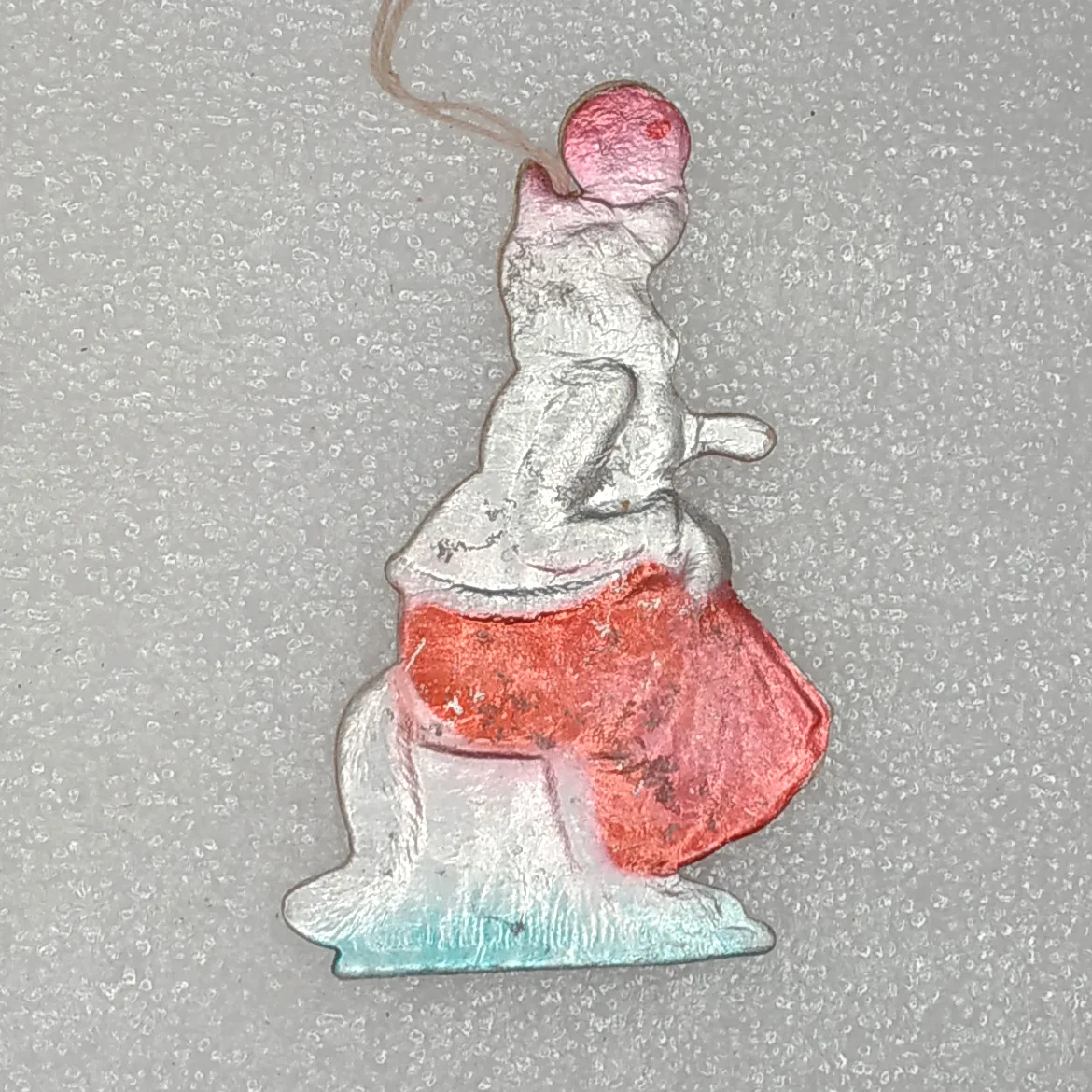 Antique Vintage USSR Dresden Christmas Ornament Kolobok & Fox