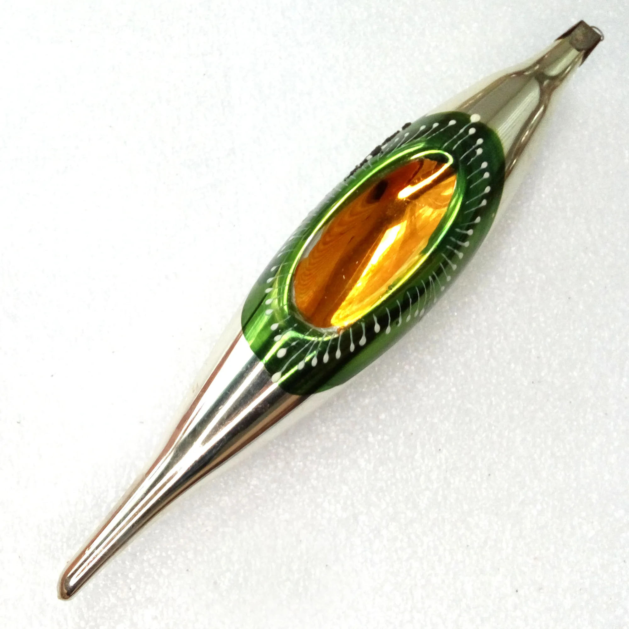 Vintage Glass USSR Christmas Tree Ornament Big Icicle