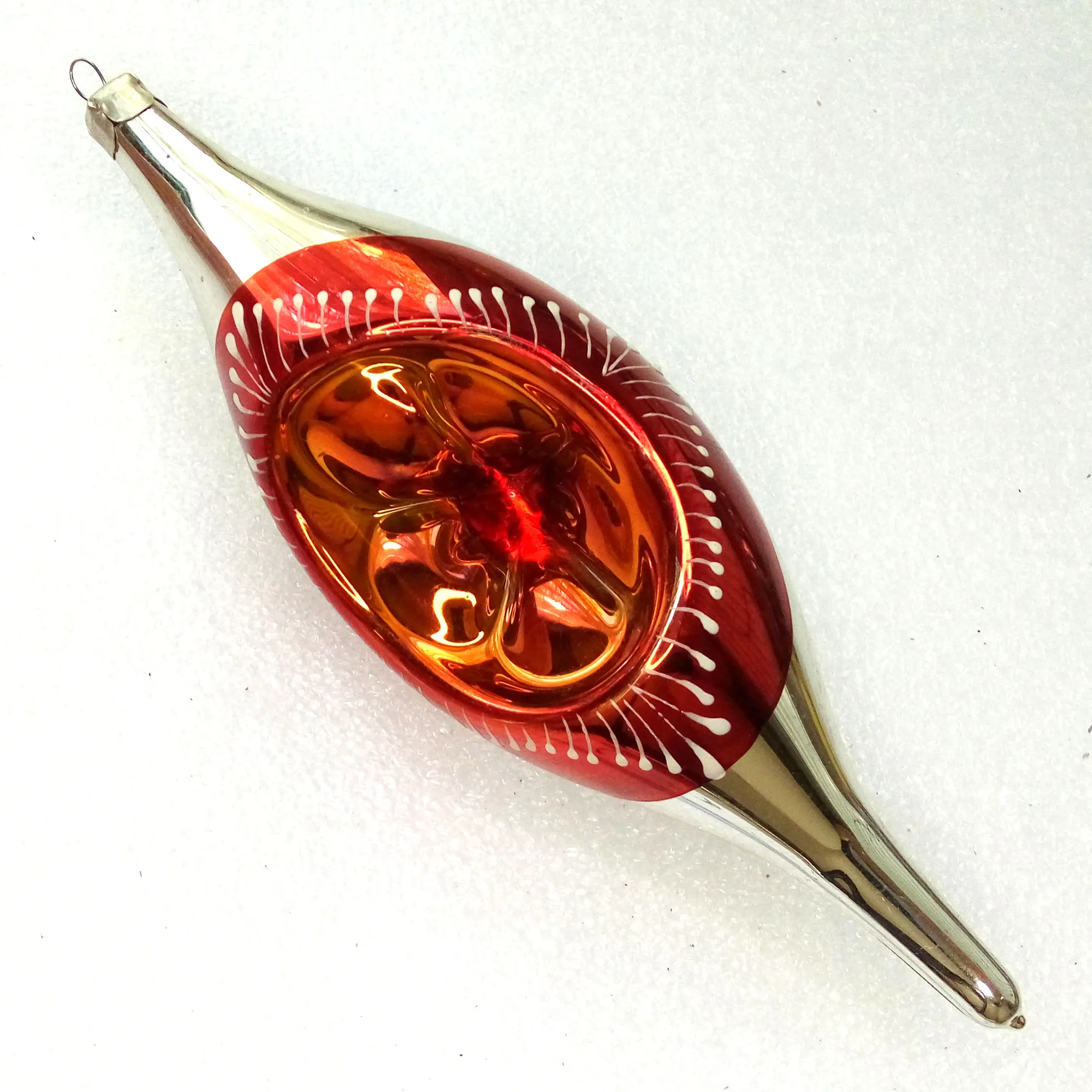 Vintage Glass USSR Christmas Tree Ornament Big Icicle