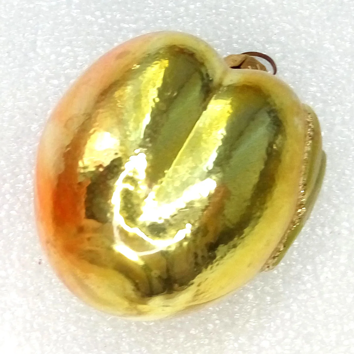 Ukrainian Glass Christmas Ornament Peach