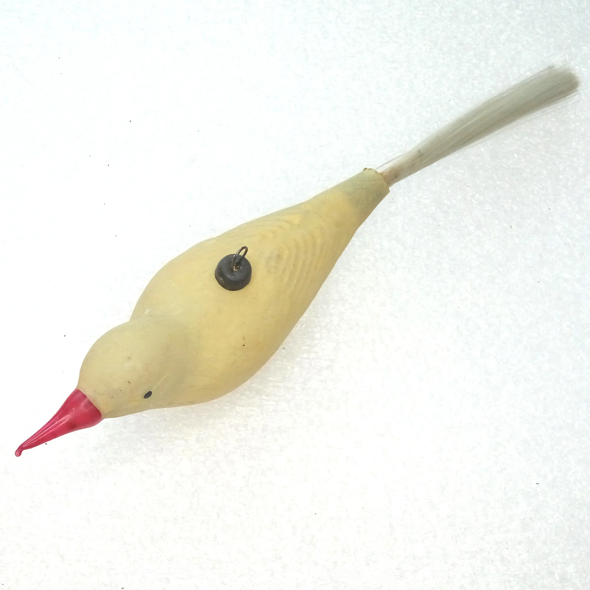 Vintage Ukrainian (GDR?) Glass Christmas Ornament Old Bird