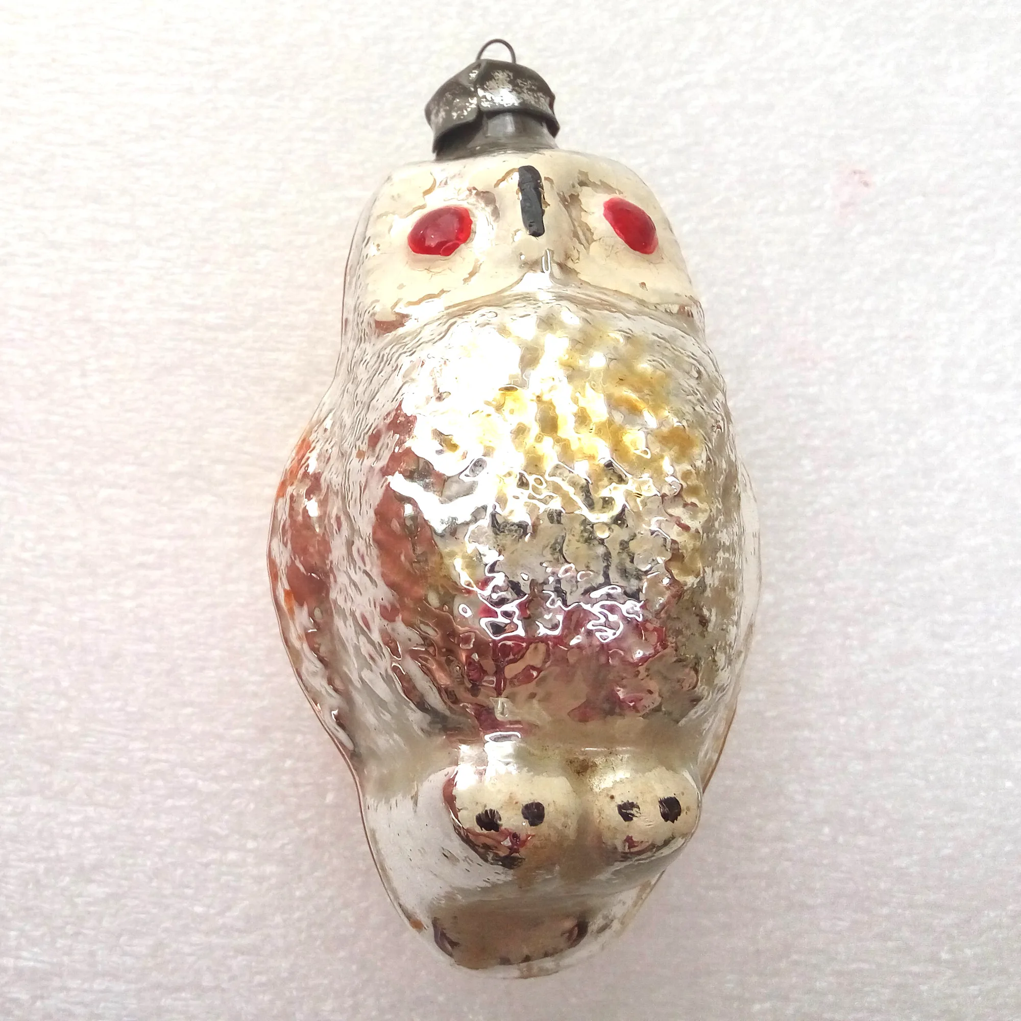 Vintage Antique USSR Glass Christmas Ornaments Old Owl