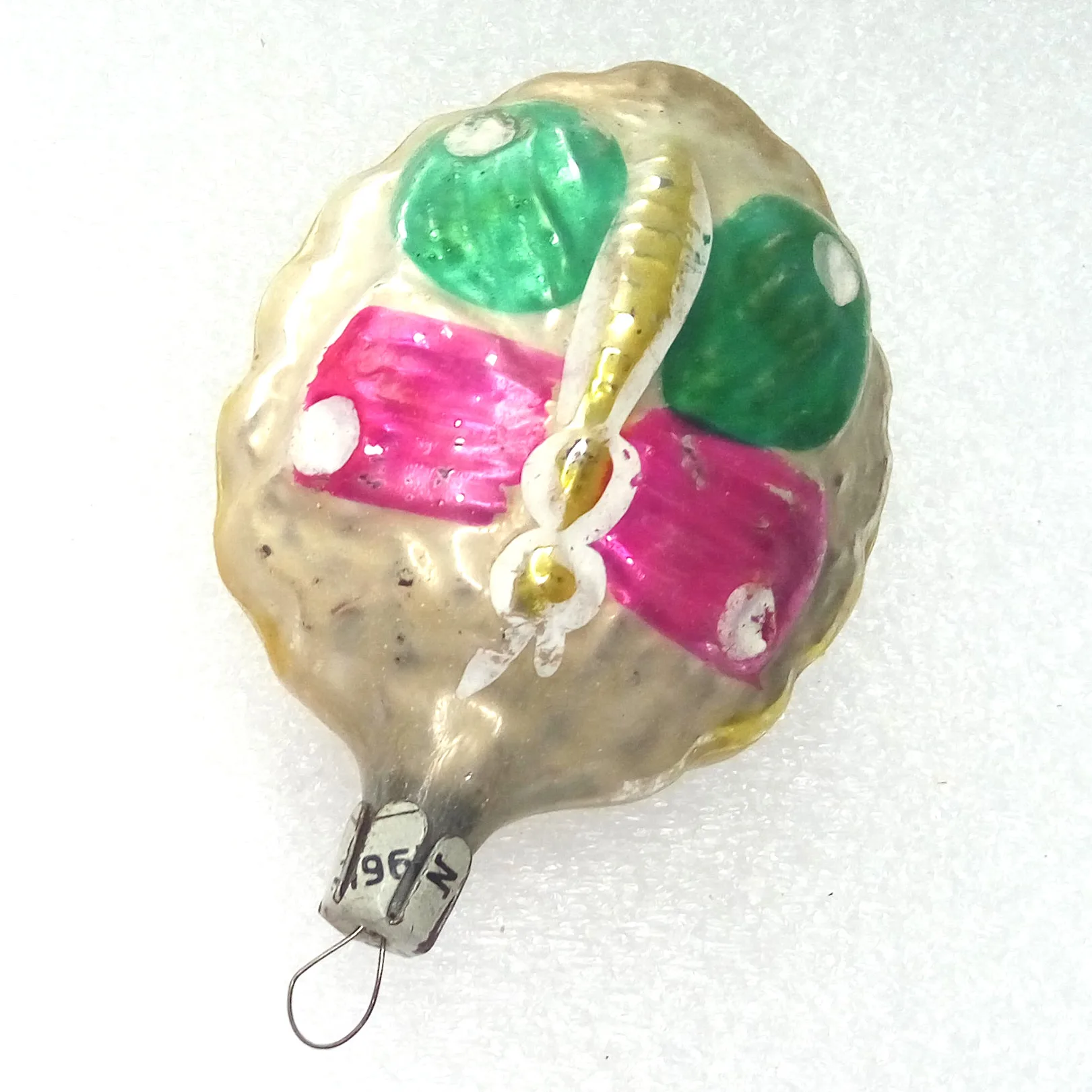 Vintage Ukrainian Glass Christmas Ornaments Butterfly