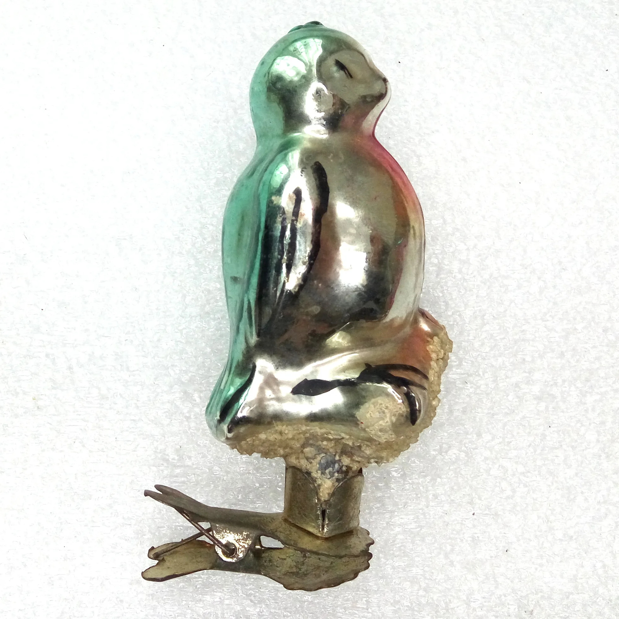 Vintage Antique Glass USSR Christmas Ornament Bird