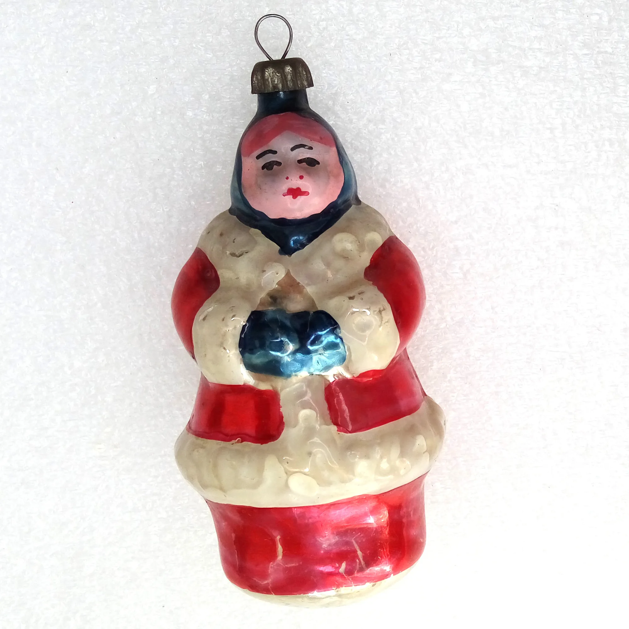 Antique Vintage USSR Glass Christmas Ornament Barinya