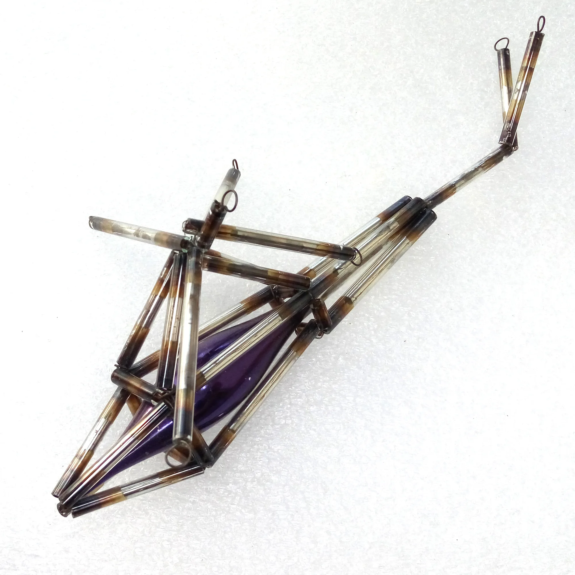 Vintage Ukrainian Glass Christmas Ornament Helicopter