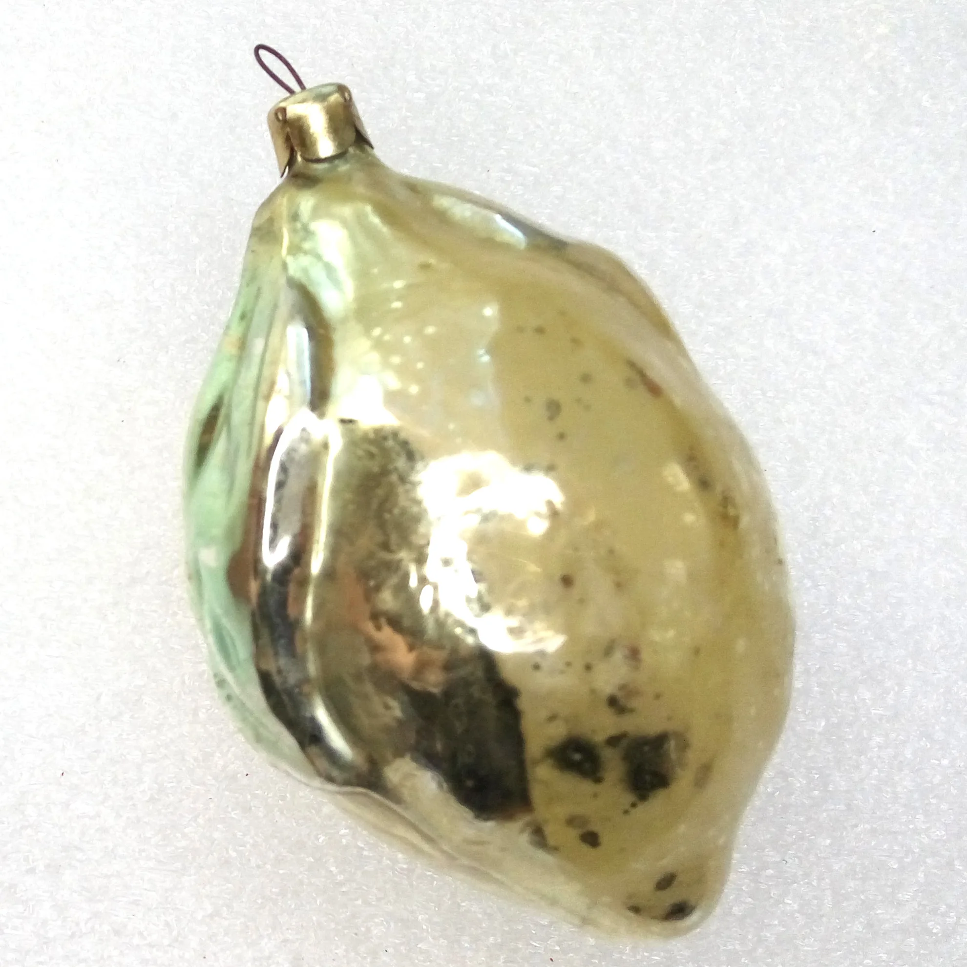 Vintage Ukrainian Glass Christmas Ornaments Lemon