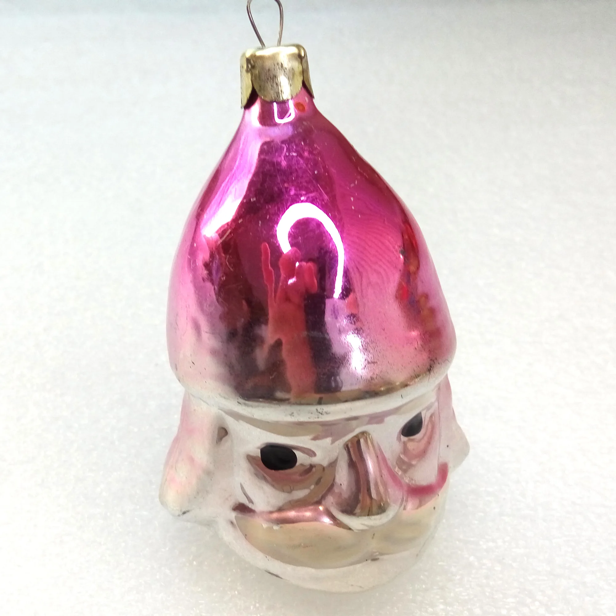 Antique Vintage Silver Glass Christmas Ornament Bogatyr