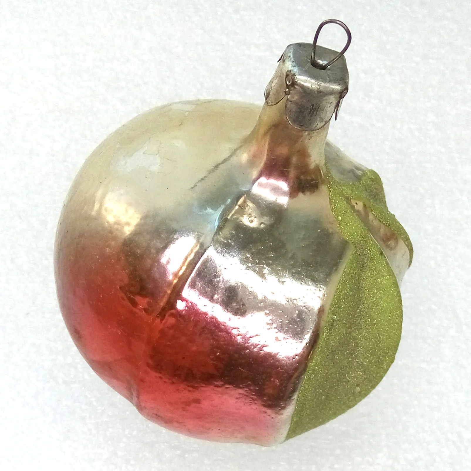 Vintage Ukrainian Glass Christmas Ornaments Apple