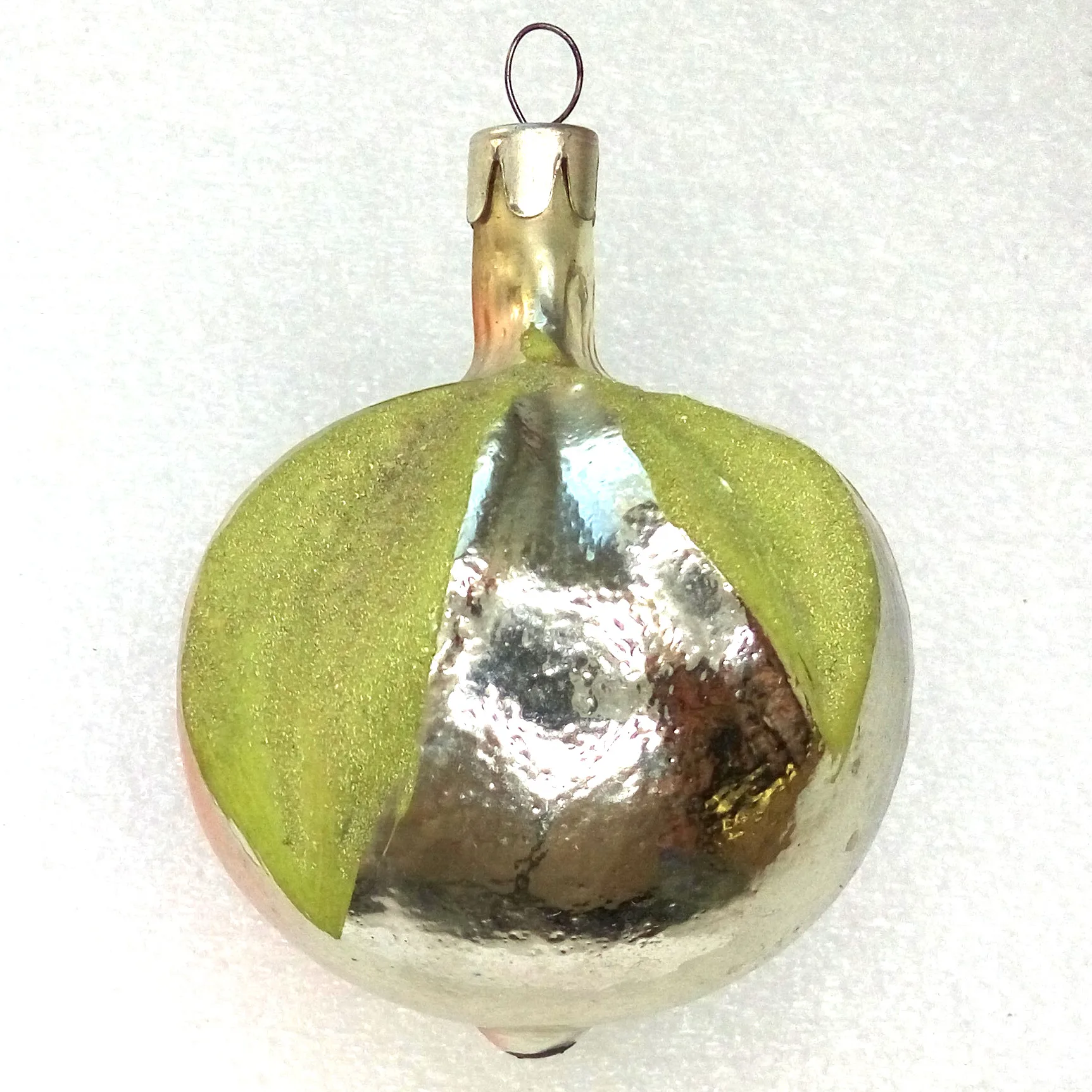 Vintage Ukrainian Glass Christmas Ornaments Apple