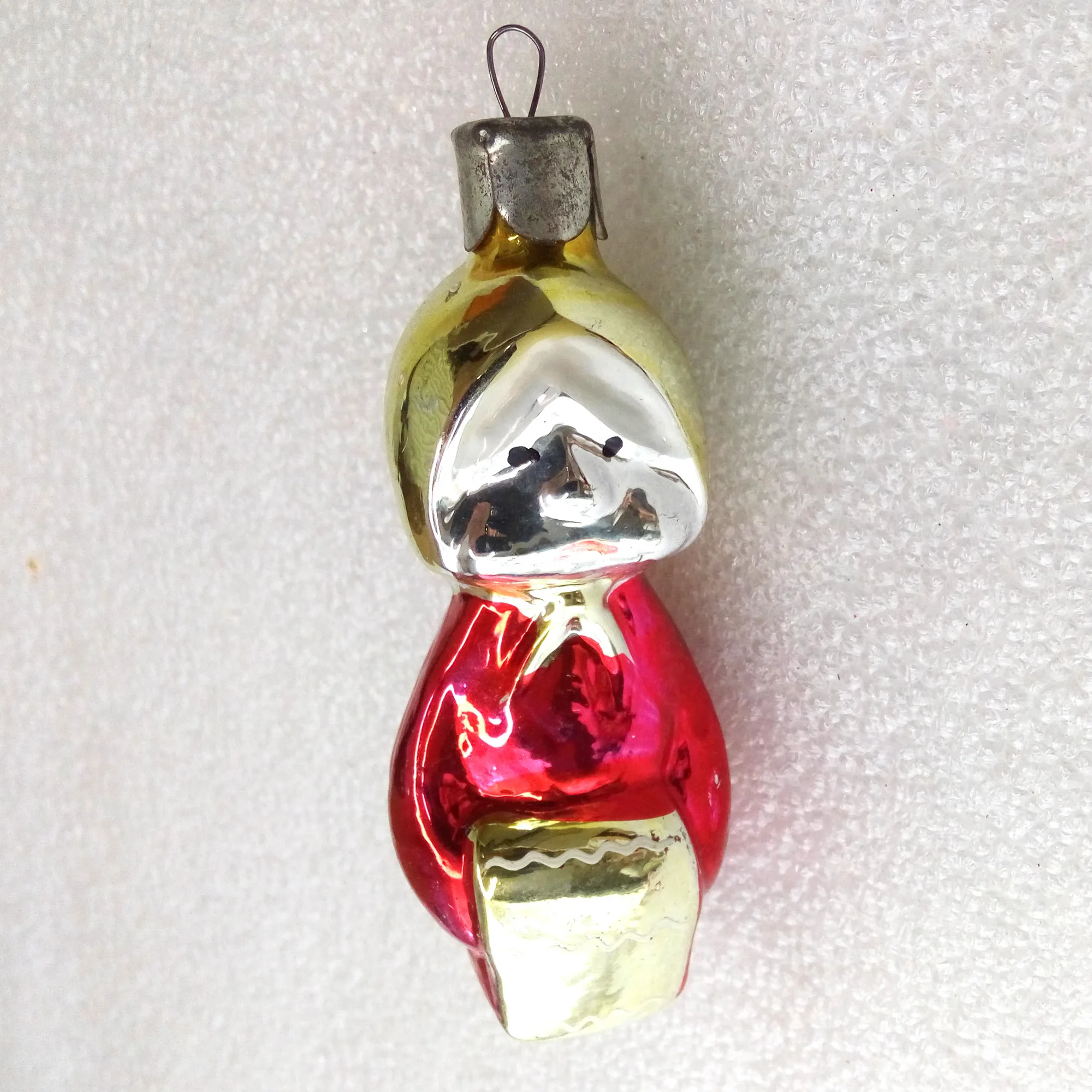 Antique Vintage Glass Christmas USSR Ornament Babushka
