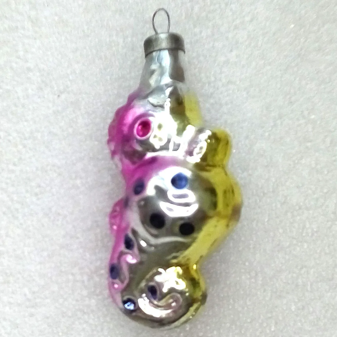 Antique Vintage Glass Christmas USSR Ornament Sea Horse