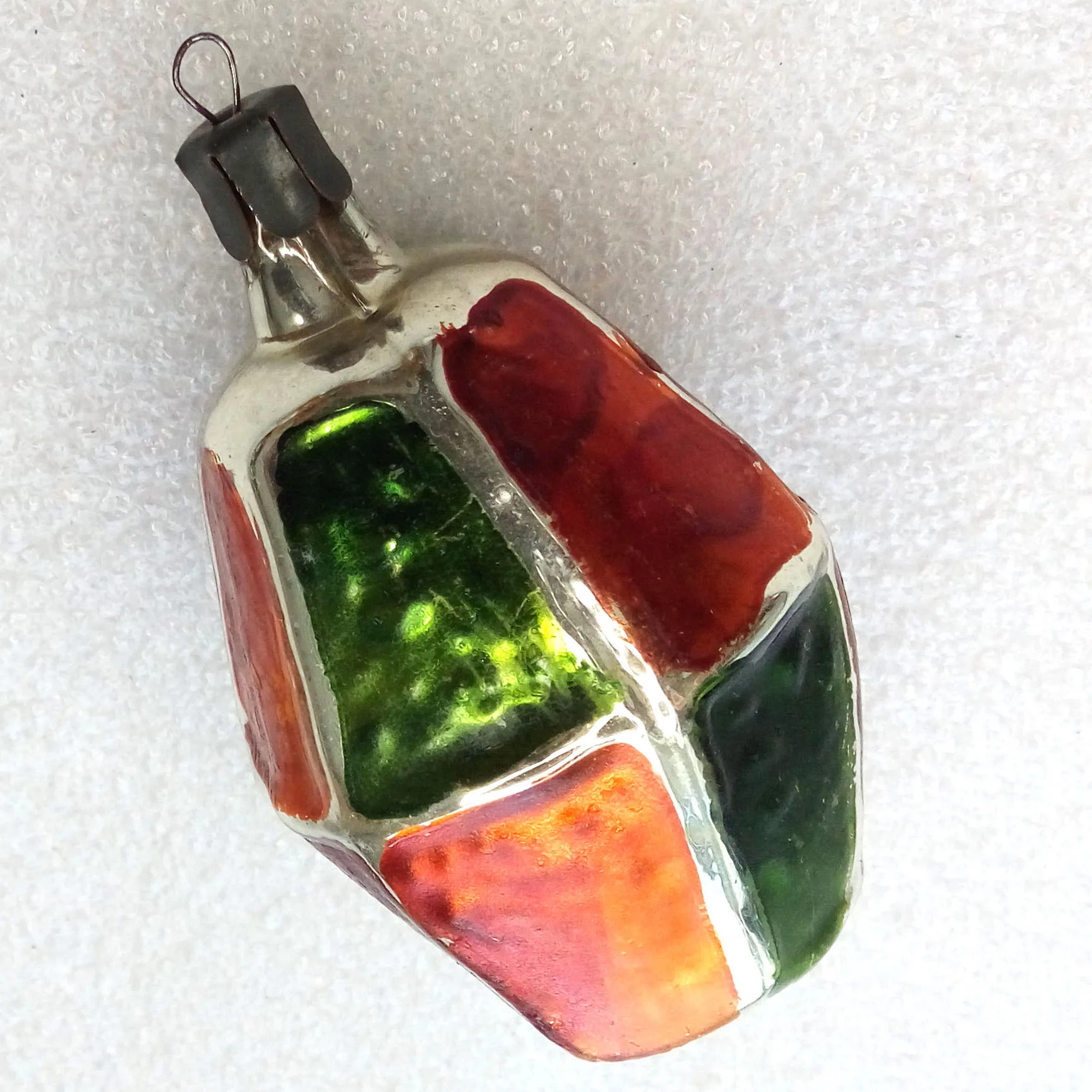 Antique Vintage Glass Christmas Ornament Old Lantern