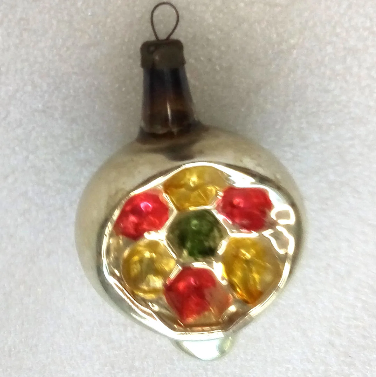 Antique Vintage Glass USSR Christmas Ornament Decor **Shiny Iridescent** Lantern
