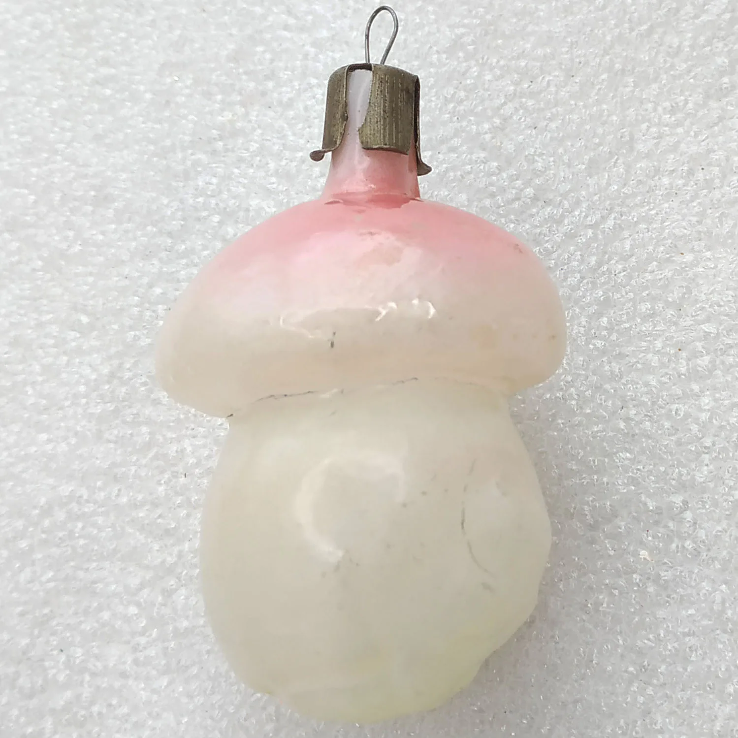 Antique Vintage Glass Christmas USSR Ornament Mushroom