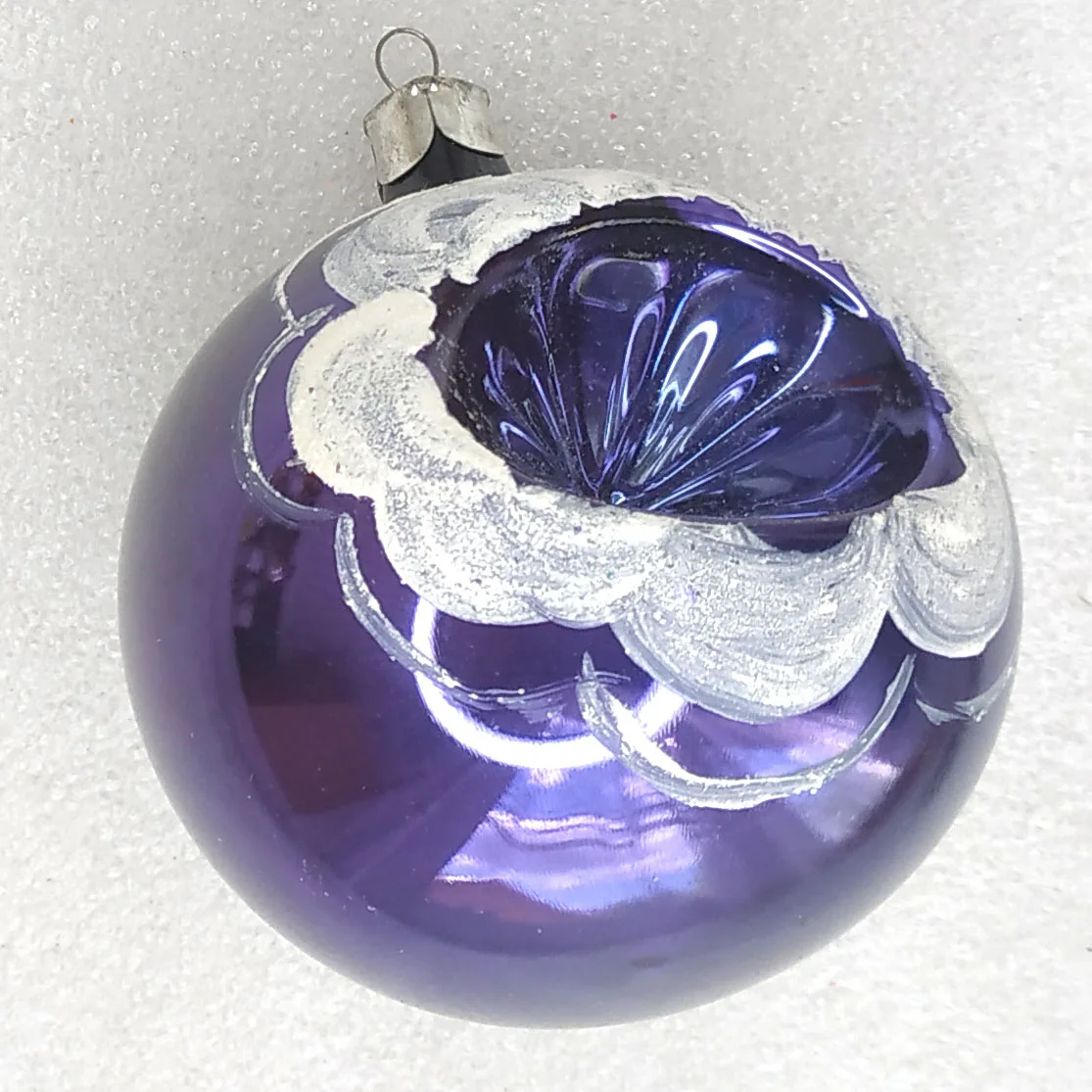 Antique Vintage Glass Christmas Ornament Ball Lantern