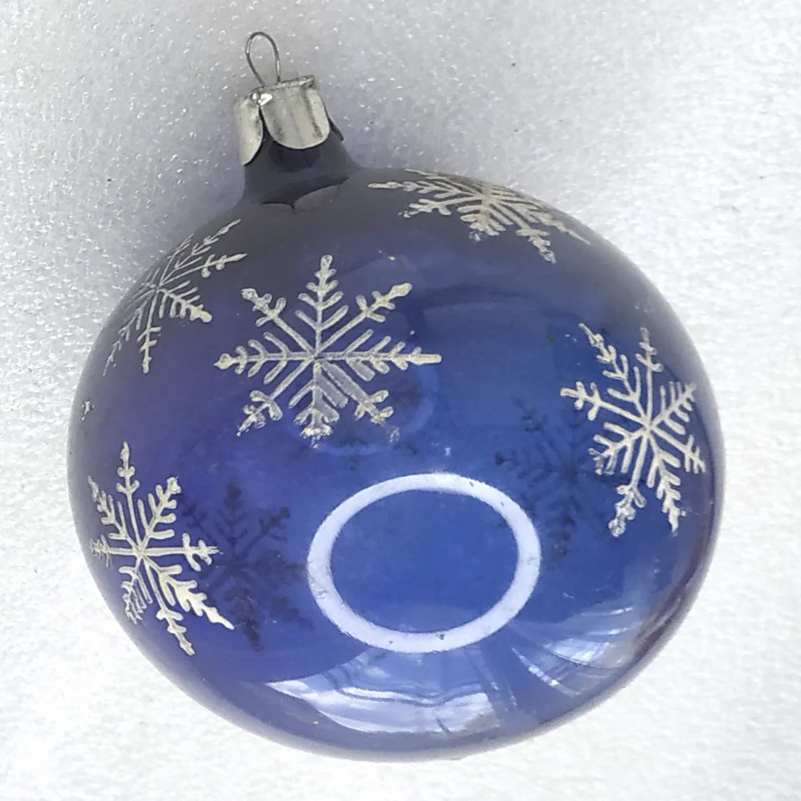 Vintage Glass Christmas Ornament Big Ball Snowflakes