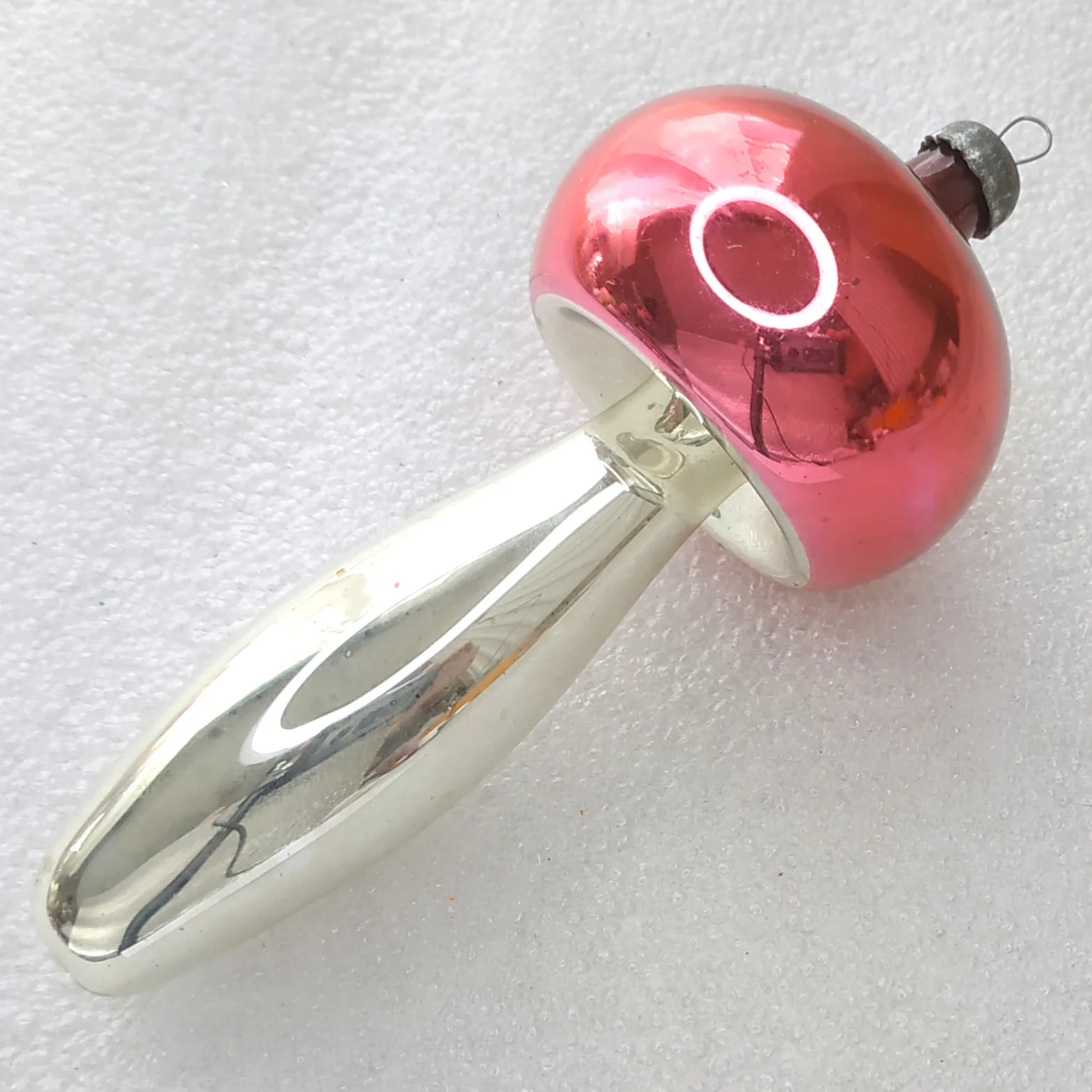 Antique Vintage Glass Christmas USSR Ornament Mushroom