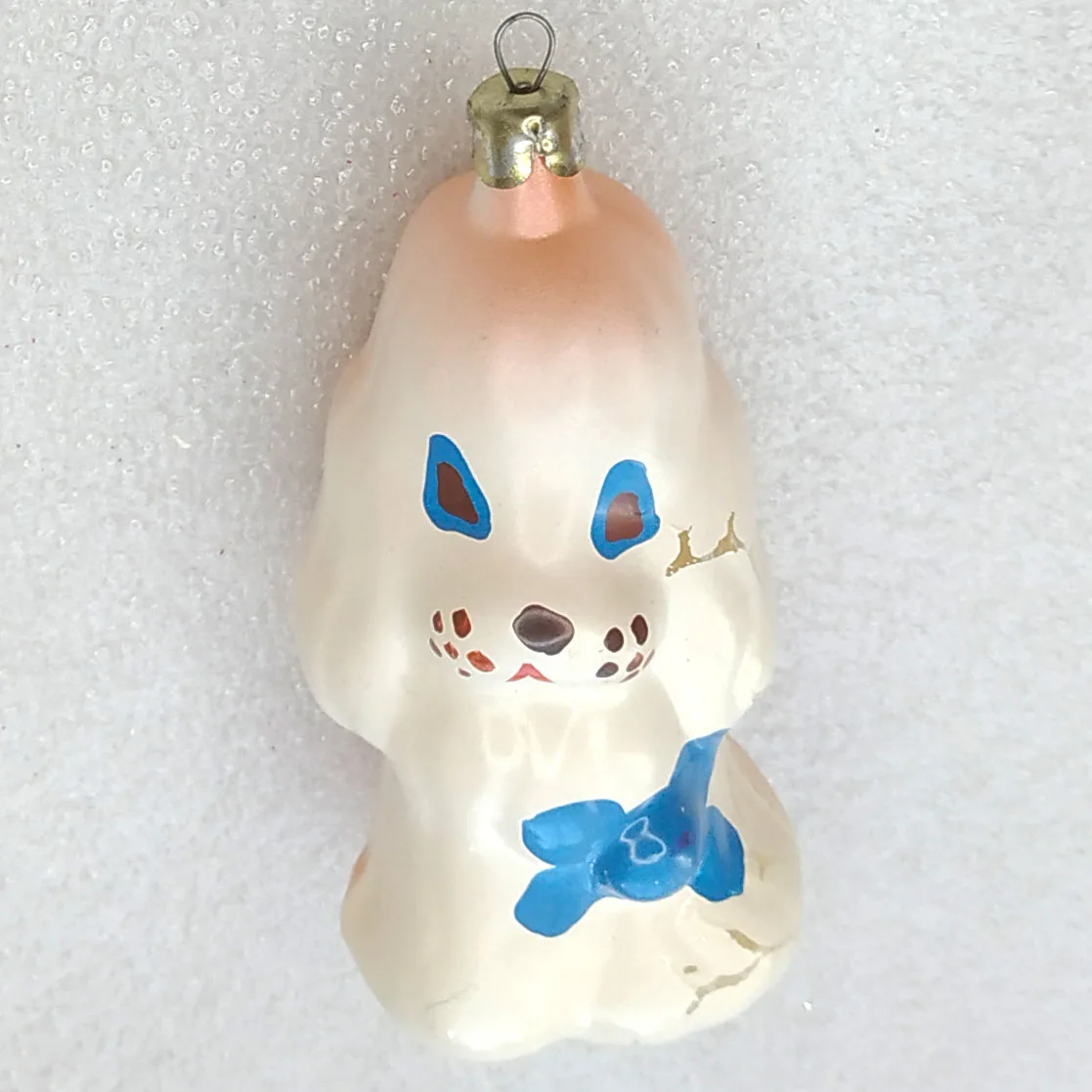 Antique Vintage Glass Christmas USSR Ornament Poodle