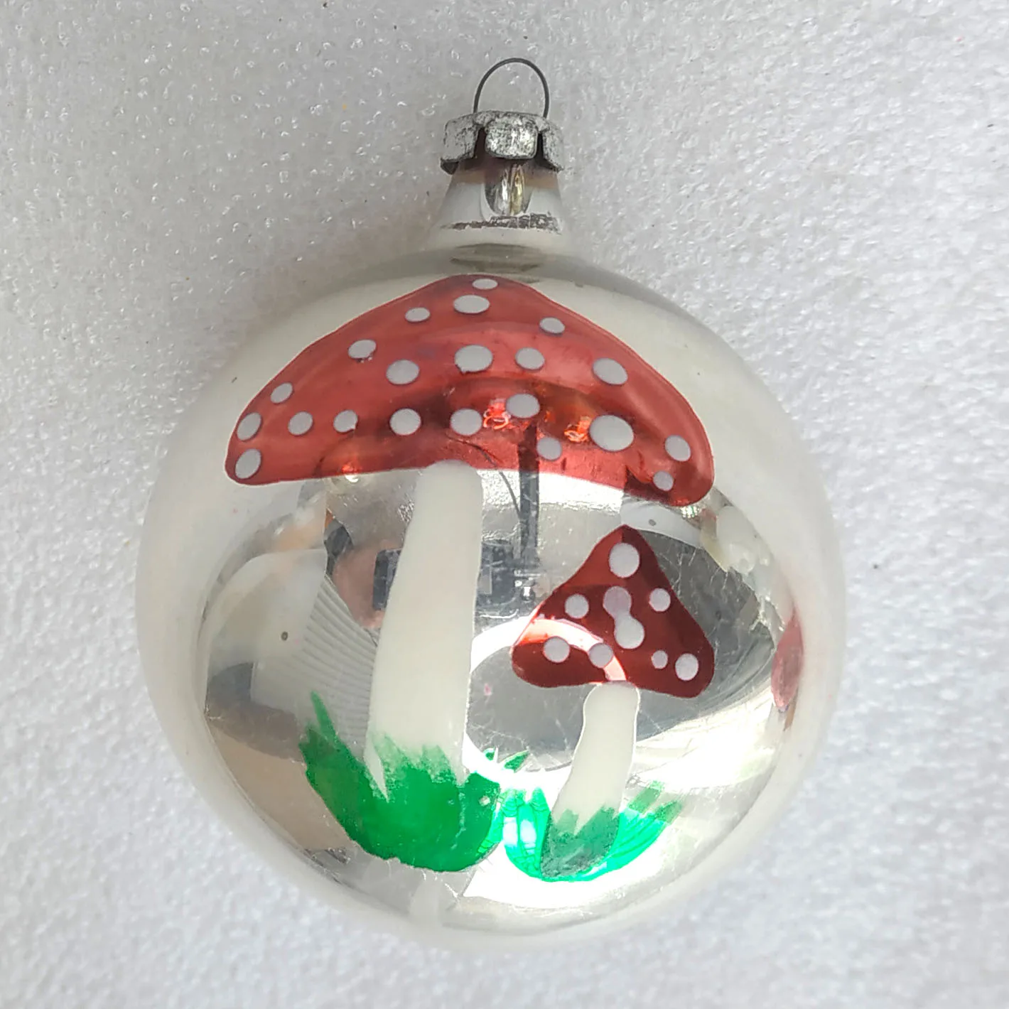 Vintage Mercury Glass USSR Christmas Ornament Tree Antique Decor *Mushroom*