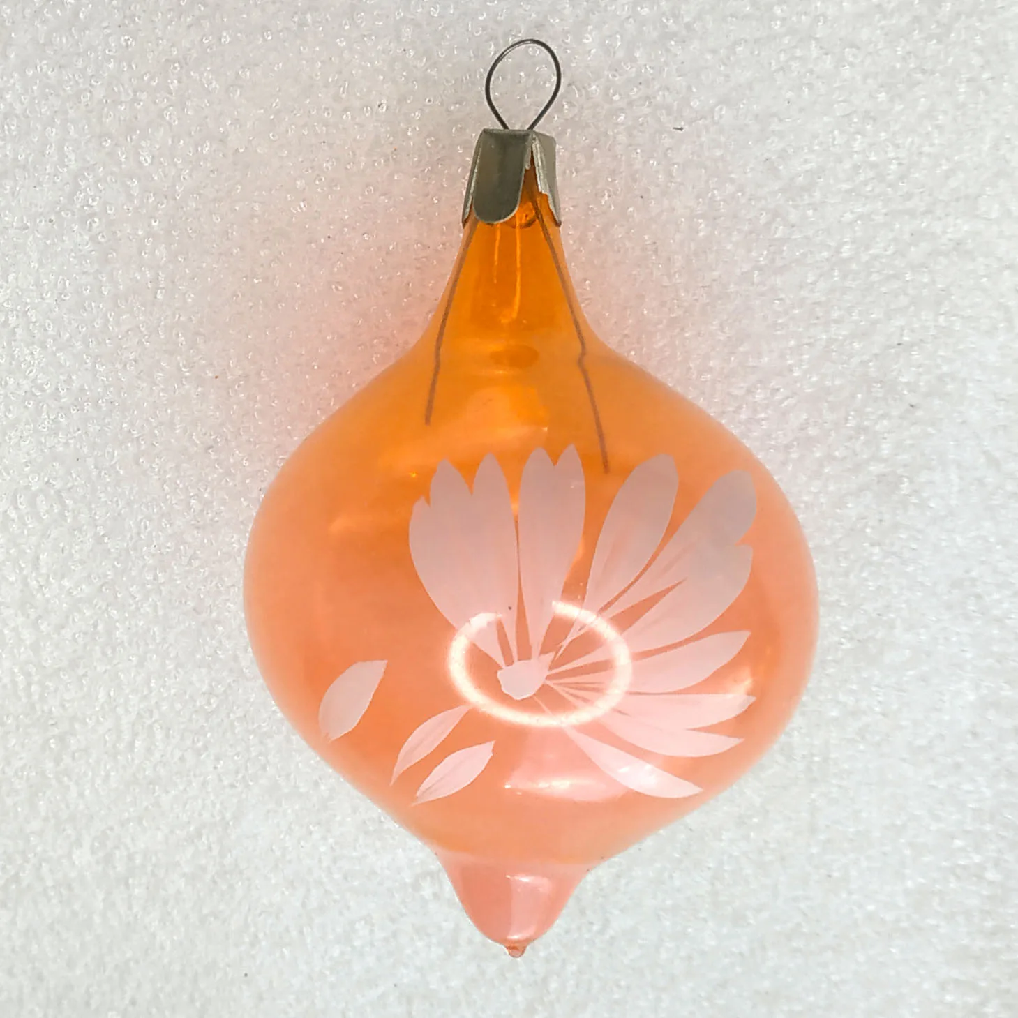 Antique Vintage Glass USSR Christmas Ornament Flower