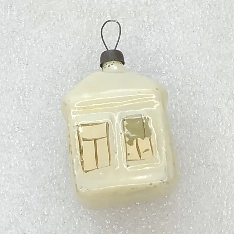 Antique Vintage Glass Christmas Ornament House