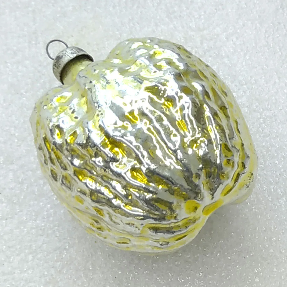 Antique Vintage Glass USSR Christmas Ornament Walnut