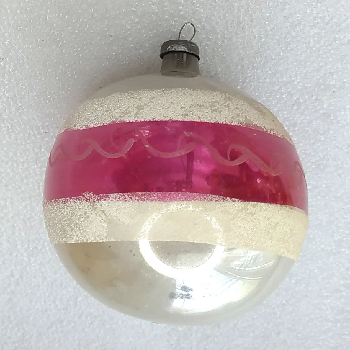Antique Vintage Glass USSR Christmas Ornament Old Ball
