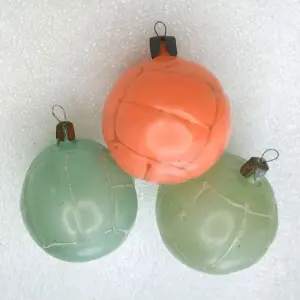 Set of 3 Antique Vintage Glass USSR Christmas Ornaments Balls