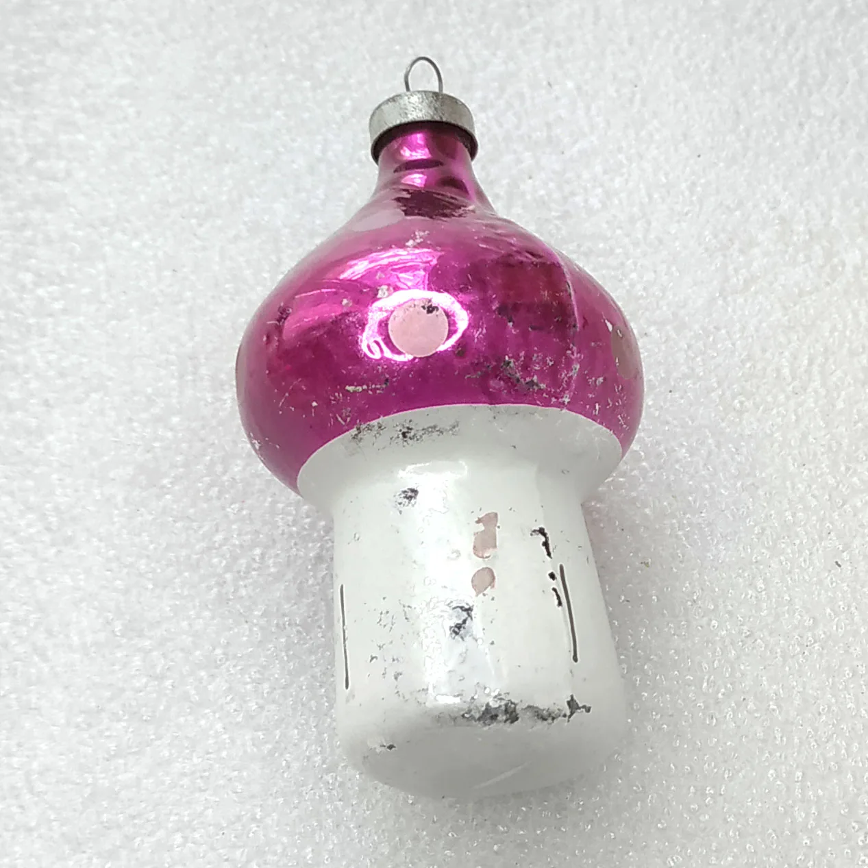 Antique Vintage Glass Christmas Ornament Mushroom