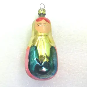 Vintage Glass USSR Christmas Ornament Nesting Doll