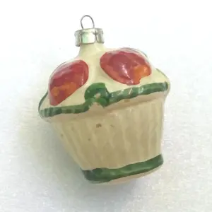 Vintage Christmas Glass USSR Ornament Basket